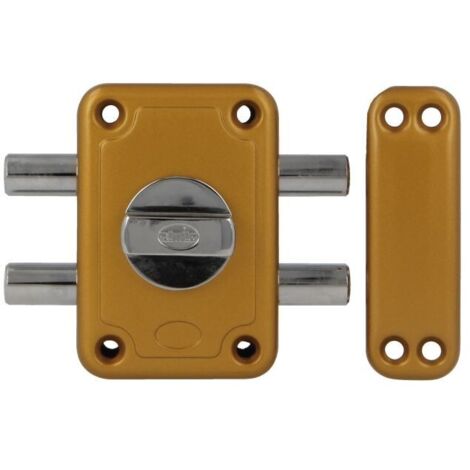 AMIG CERRADURA 82P PINTADA ORO SOBREPONER POMO+2 BULONES