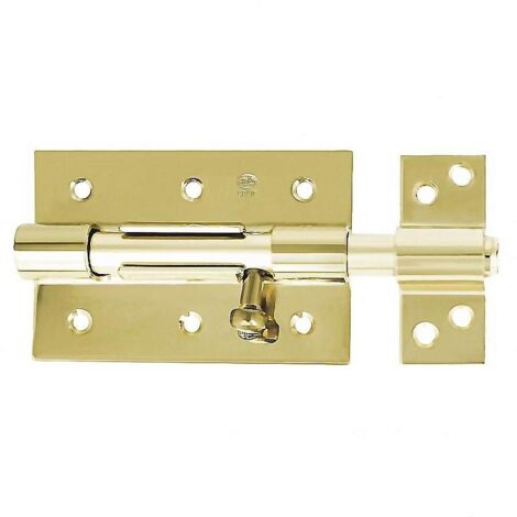 AMIG cerrojo 454-100 latonado caja 10 , Pasador de sobreponer mod. 454, 100 mm, con agujero portacandado para una mayor seguridad. - Acero latonado barnizado. - 100 x 67 mm. Con ag
