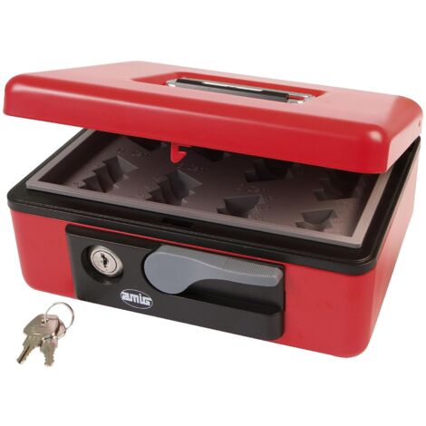 AMIG Coffret à monnaie 2500 197 x 154 x 80 mm Acier Rouge