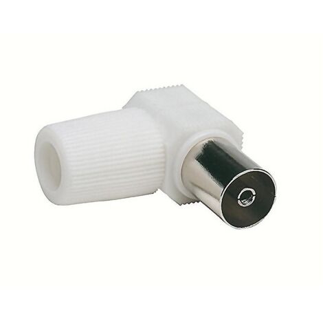 AMIG conector tv 9,5mm. 3113 hembra , Conector macho y acodado para cable coaxial de TV. Mod. 3113. - Poliestireno. - 9,5 mm. - Blanco. - 0.0080 kg. - Hembra.