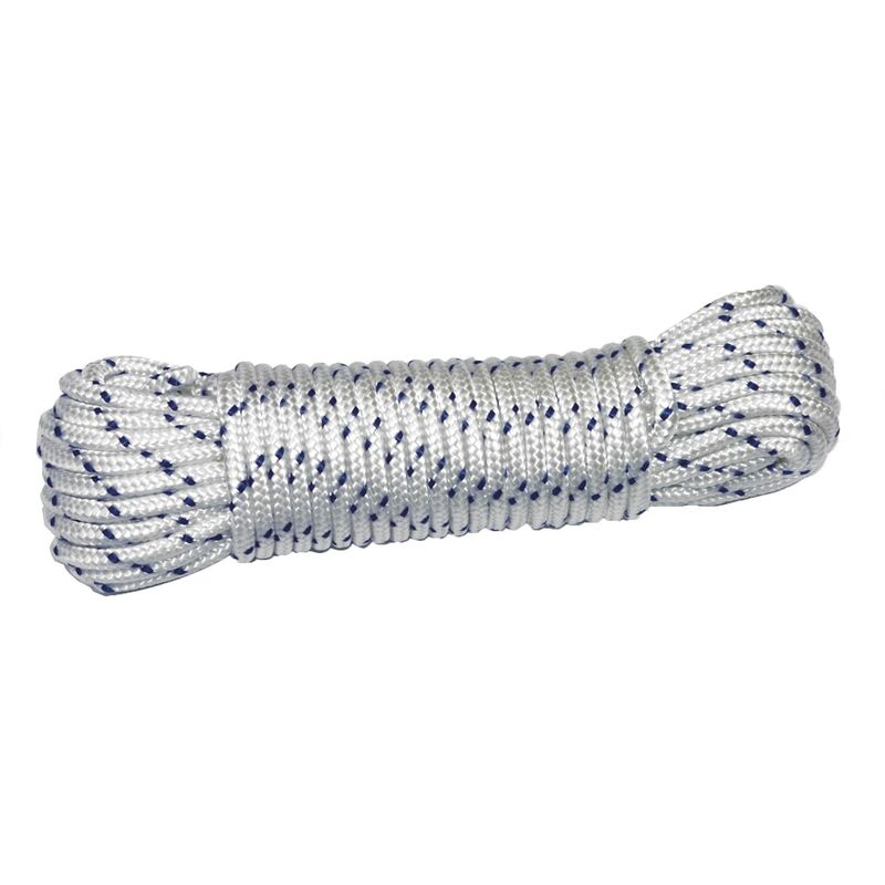 Image of Corda in nylon intrecciata bianca e blu Mod.20190 Cordino multiuso resistente e morbido, ideale per nautica o pesca, costruzione, sport e giochi, fai