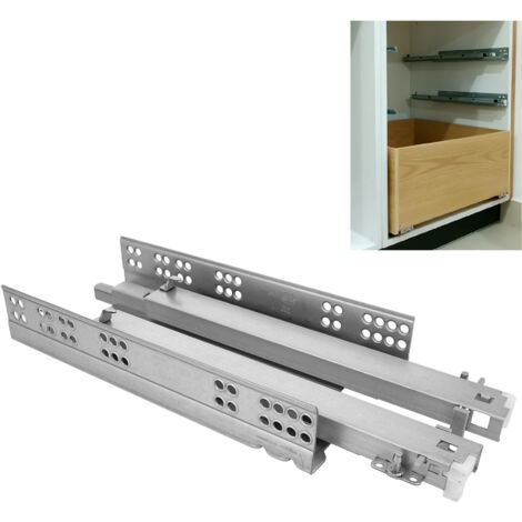 AMIG  Coulisse pour tiroir à bille - Push Open  45  450 mm  Acier  Zingué