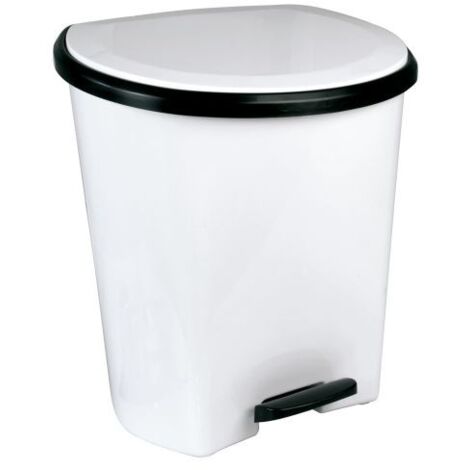 AMIG CUBO BASURA METAL OVAL PEDAL ARO BLANCO 25 L.