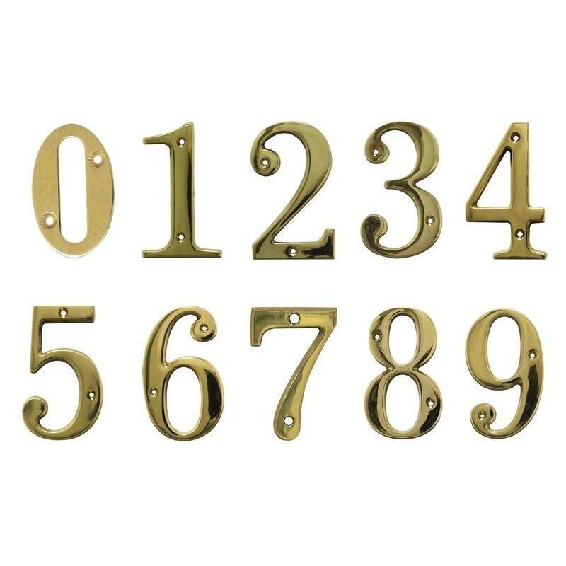Amig - numero 0-4 laton 2669 Números Latón Latón Pulido de la marca .