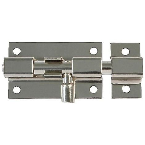 AMIG pasador 390-40 niquelado caja 20 , Pasador cerrojillo niquelado. Medidas: 40x27,5mm. Incluye puente. No incluye tornillos.