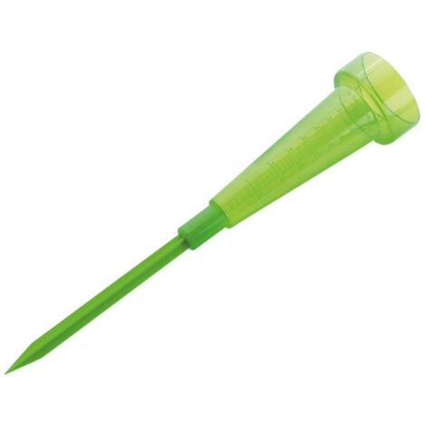 AMIG pluviometro pincho r45 , Pluviómetro MOD20 de Amig Con piqueta Color verde transparente Medidor de agua de lluvia Ideal para economizar agua en el riego por as