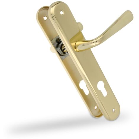 AMIG Poignées sur plaque à cylindre 252PB85 250 x 40 mm Acier / Zamak Laitonné verni