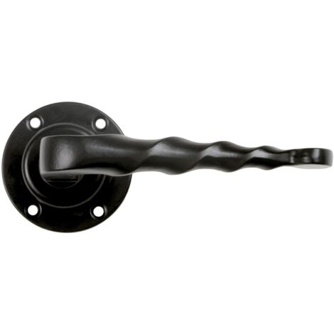AMIG  Poignées sur rosace  101R  Ø60 mm  Plaque d'acier, Poignée zamak  Noir