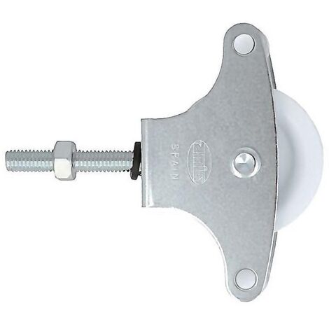 AMIG polea tendedero con tuerca n.1 plastico , Polea de tendedero con tornillo 40mm. Roldana de plástico 39mm. Acabado zincado.