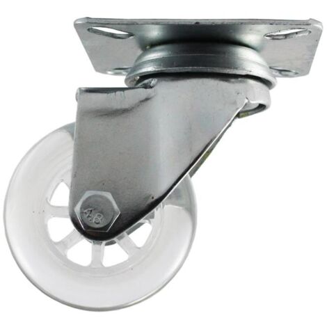 AMIG rueda policarbonato trans. 2570-50x18 r-23335 , Rueda policarbonato transparente Amig Modelo 2570 Con pletina metálica Peso máximo 50 kg.