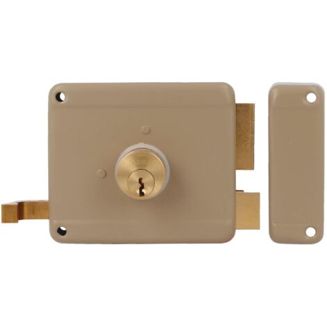 AMIG Serrure en applique et verrous 77 100 x 85 mm Acier Beige - Droite