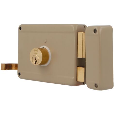 AMIG Serrure en applique et verrous 78 120 x 85 mm Acier Beige - Droite