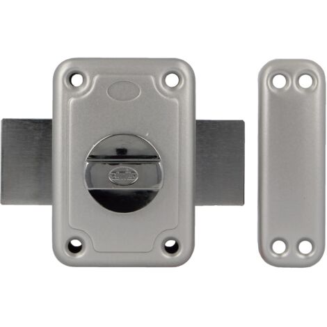 AMIG  Serrure en applique et verrous  80  96 x 66 mm  Acier  Émaillé argent