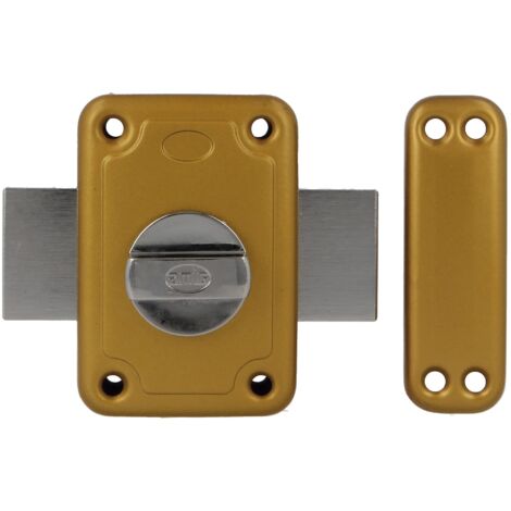 AMIG  Serrure en applique et verrous  80  96 x 66 mm  Acier  Émaillé or