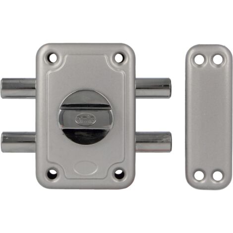 AMIG Serrure en applique et verrous 82 96 x 66 mm Acier Émaillé argent