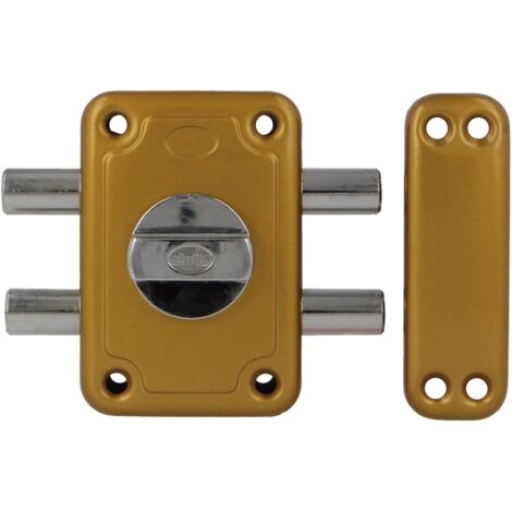AMIG Serrure en applique et verrous 82 96 x 66 mm Acier Émaillé or