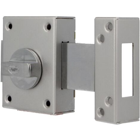 AMIG Serrure en applique et verrous 85 85 x 65 mm Acier Émaillé argent