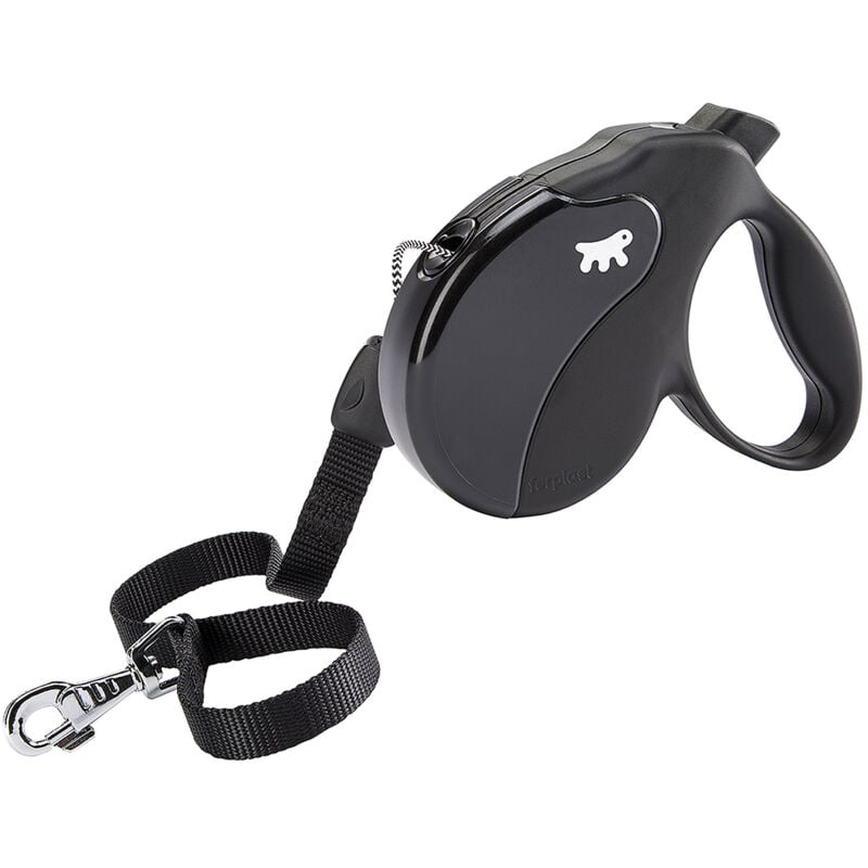 Ferplast AMIGO CORD LONG Laisse extensible avec cordon extensible jusqu'à 7 mètres. 3 couleurs. Variante - Misure: 15 x 3.6 x h 14 cm - Noir