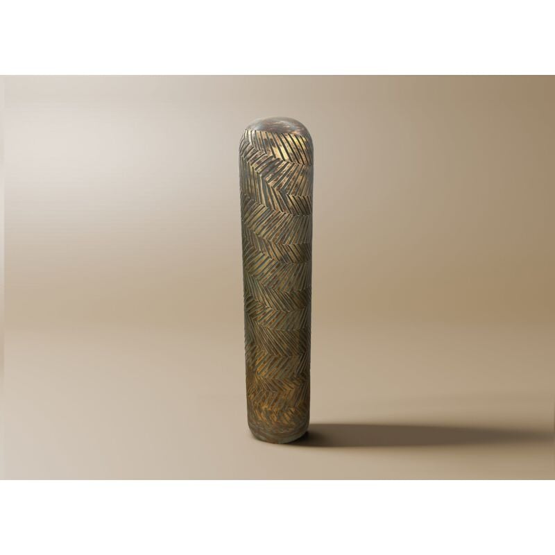 Amira - Vase xl en polyrésine vert et doré H68 cm amira