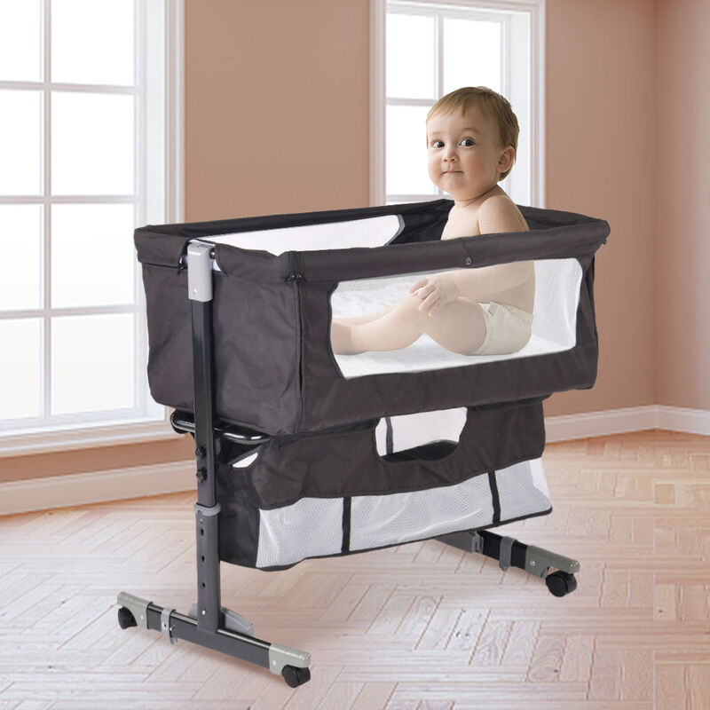 Amélioré)Berceau Cododo avec Fonction Coulissante Facile, Convient dès la Naissance(Noir)