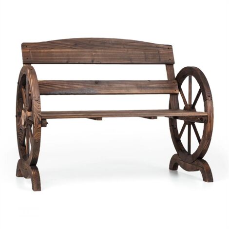 Ammergau Banc de jardin en bois de sapin + roues 108 x 65 x 86 cm