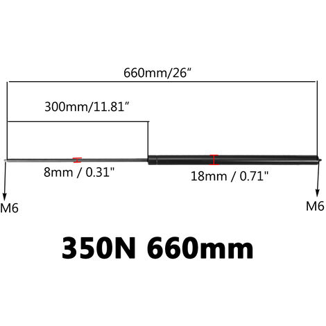 Molla a gas 950 mm 20/200 kg - 38.020.14 - Osculati - Molle a gas per  apertura portelli, cofani motore