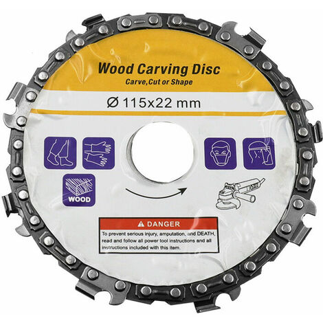 Amoladora angular de cadena para tallado de madera, disco de cadena de madera, hoja de sierra con ranura de madera, disco de cadena dorada, hoja de corte de 115mm