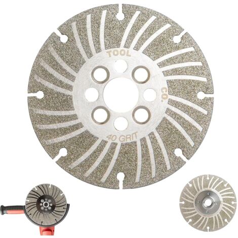Amoladora angular de diamante galvanizada, de 125 mm (5 pulgadas) con adaptador roscado turbo, apta para metal, acero inoxidable, piedra, hormigón y azulejos.