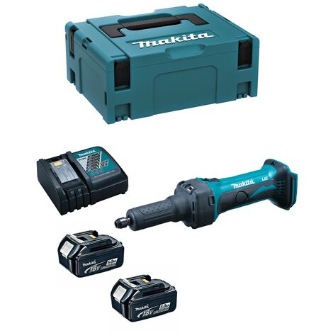 Amoladora recta 18 V Li-Ion 5 Ah MAKITA - 2 baterías, cargador, maletín - DGD800RTJ