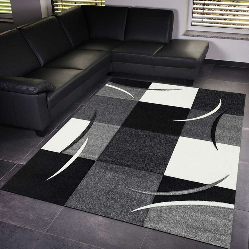 

UnAmourDeTapis - DIAMANTE COMA - 40x60 cm - alfombras Pequeño diseño moderno - entrada y sala de alfombra - alfombra roja, gris, negro, crema