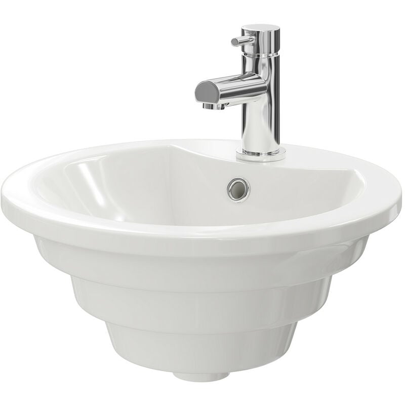 Amora 460mm x 460mm Round Countertop Basin with 1 Tap Hole
