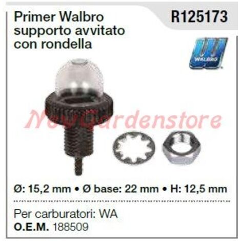 Amorçage WALBRO pour carburateur de tondeuse à gazon Wa R125173