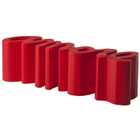Amore  Rosso fiamma panca originale Slide di design panchina da esterno interno giardino colorata polietilene terrazza veranda