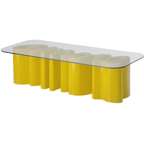 Amore Table  Giallo zafferano tavolo scritta originale Slide di design da esterno interno giardino colorata polietilene terrazza veranda sala da pranzo cucina