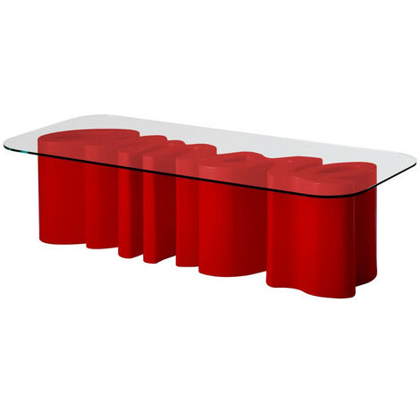 Amore Table  Rosso fiamma tavolo scritta originale Slide di design da esterno interno giardino colorata polietilene terrazza veranda sala da pranzo cucina