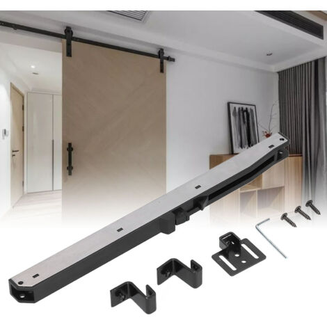 Amortiguador de cierre suave para puertas de armarios y graneros – acero inoxidable + POM, 31 cm, fácil instalación sin taladrar