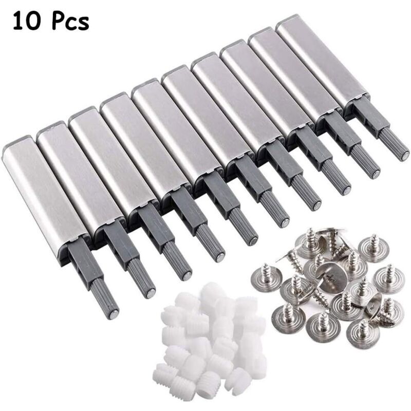 Amortisseur de Porte, 10 Pièces Tampon Amortisseur Push to Open Loquet, Push to Open System Tampon Amortisseur pour Porte D'armoire Tiroir Loquet