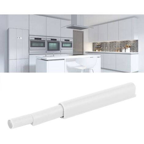 Amortisseur de Porte avec Fermeture Magnétique Push-to-Open, Plastique Blanc, 125mm, pour Armoire/Meuble