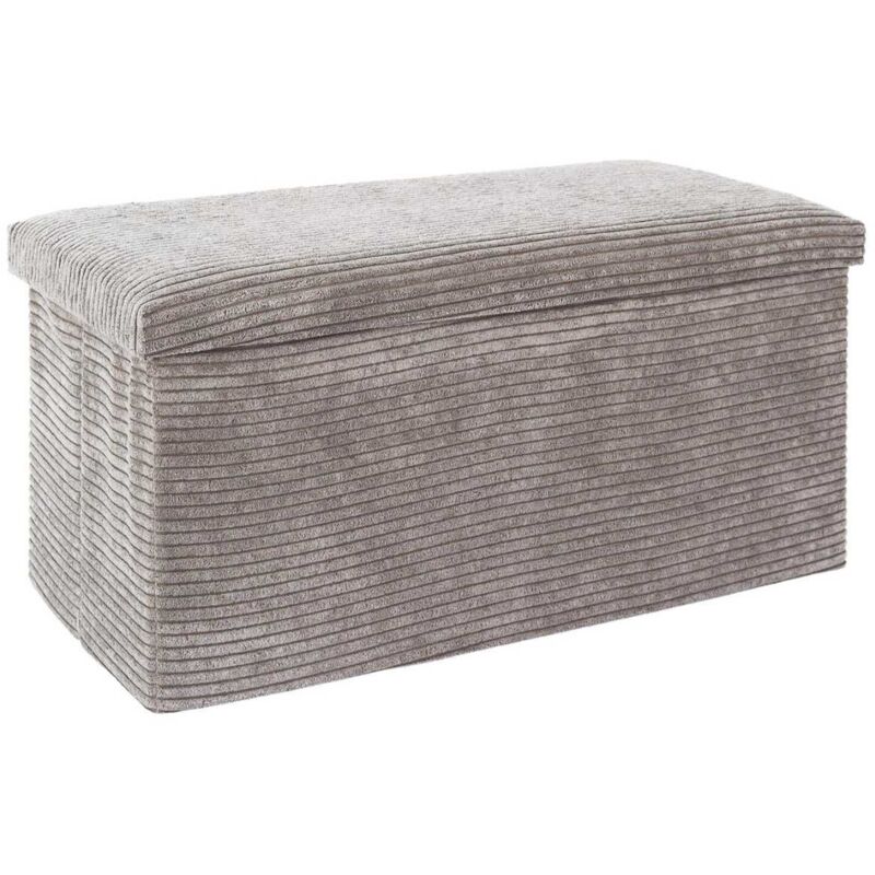 Altobuy - amory - Banc Coffre Pliable Côtelé Taupe 76x38 cm Altobuy - amory - Banc Coffre Pliable Côtelé Taupe 76x38 cm