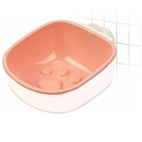 Amovible Bol De Chien Lent Nourrir Les Bols Pour Chat Pour Animaux De Compagnie, En Plastique Écologique Suspendu Anti-Choke Cat Récipient À Cage De Nourriture Manger Lentement (Rose, Empreinte)
