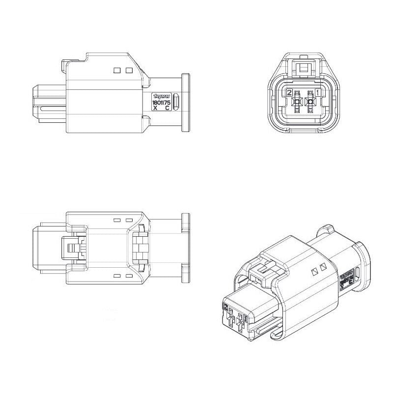 Te Connectivity - Amp 1801175-2 2-way female automotive connector - 1 row - Blue