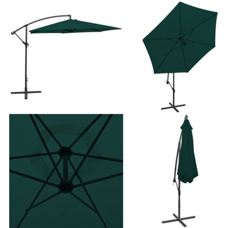 Ampelschirm 3 m Grün - Sonnenschirm - Gartenmöbel - Outdoor Möbel - Patio Beschattung - Sommergarten - Home & Living