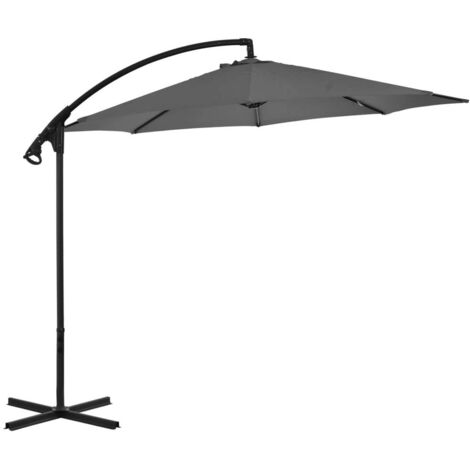 Ampelschirm mit Stahl-Mast 300 cm Anthrazit vidaXL