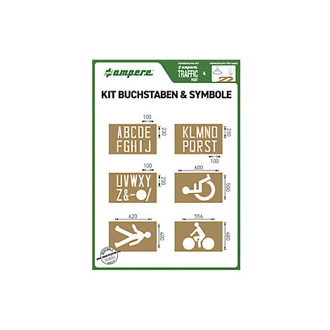 Ampere  Set di dime per segnaletica  lettere e simboli  6 dime
