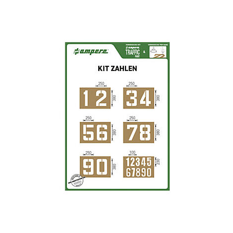 Ampere Set di dime per segnaletica numeri 6 dime diverse