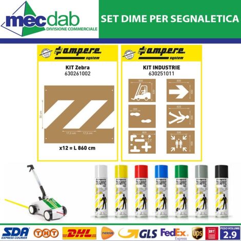 Ampere  Set di dime per segnaletica  per strisce pedonali  12