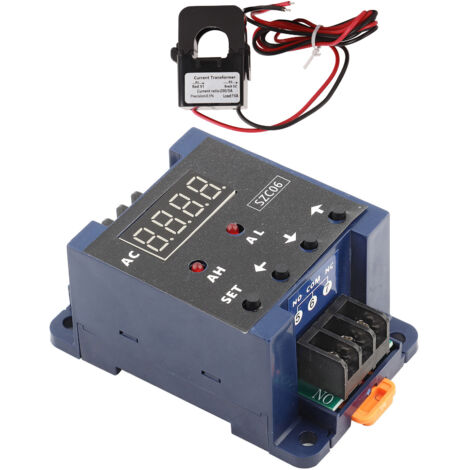 Ampèremètre AC Numérique 0.3-50A avec Alarme et Relais - 110-220V