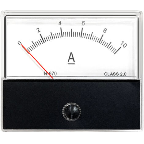 Ampèremètre analogique DC 0-10A classe 2.0, Cadran transparent, Aiguille sensible, Boîtier ABS compact