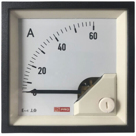 Ampèremètre analogique de panneau V c.a. RS PRO, Echelle 3 (Input)A, 72mm x 72mm ( Prix pour 1 )