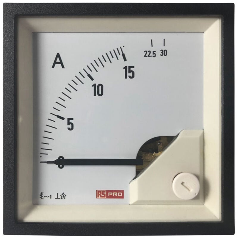 Rs Pro - Ampèremètre analogique de panneau v c.a. Echelle 30 (Input)A, 72mm x 72mm ( Prix pour 1 )